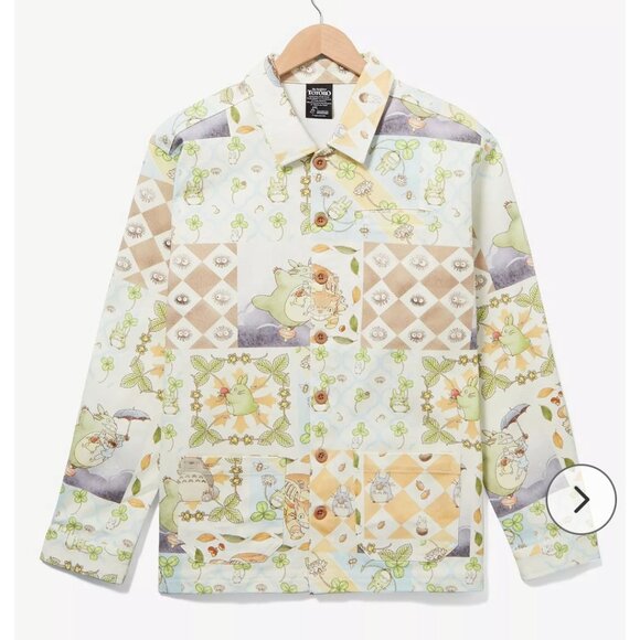 NWOT Box Lunch Studio Ghibli My Neighbor Totoro Patchwork Denim Jacket Size XL - Picture 1 of 8